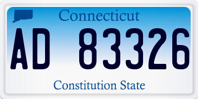 CT license plate AD83326