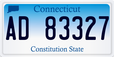 CT license plate AD83327