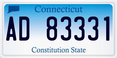 CT license plate AD83331