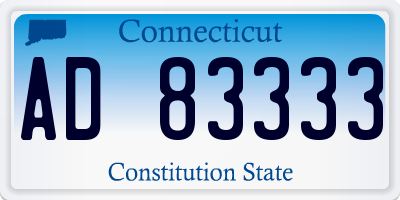 CT license plate AD83333