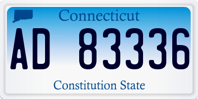 CT license plate AD83336