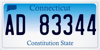 CT license plate AD83344