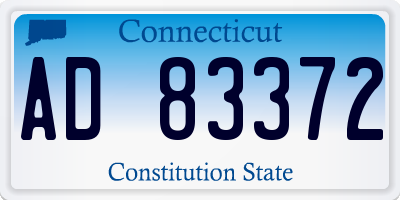 CT license plate AD83372