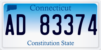 CT license plate AD83374