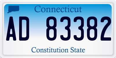 CT license plate AD83382