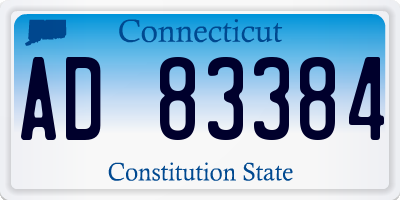 CT license plate AD83384