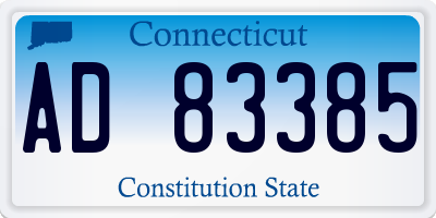 CT license plate AD83385