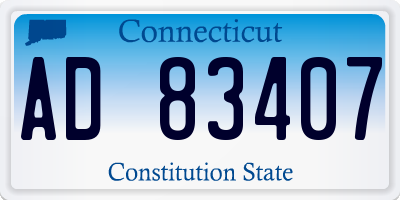 CT license plate AD83407