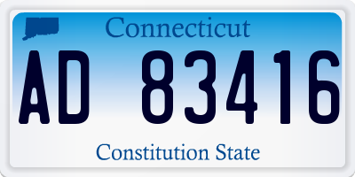 CT license plate AD83416