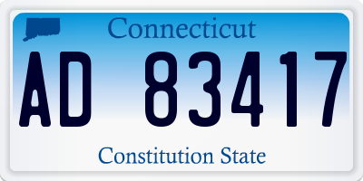 CT license plate AD83417
