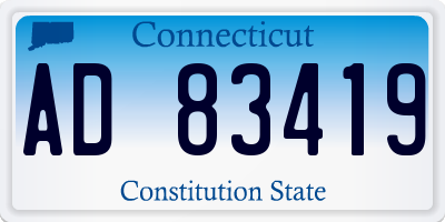 CT license plate AD83419