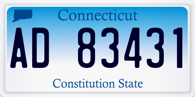 CT license plate AD83431