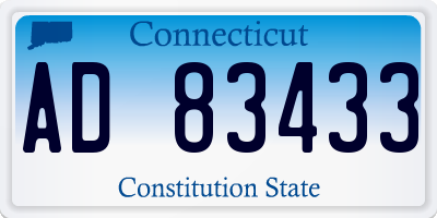 CT license plate AD83433