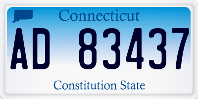 CT license plate AD83437