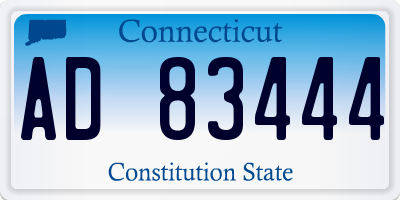 CT license plate AD83444