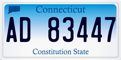 CT license plate AD83447