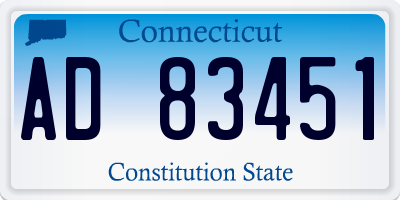 CT license plate AD83451