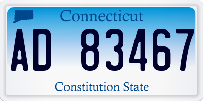 CT license plate AD83467