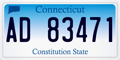 CT license plate AD83471
