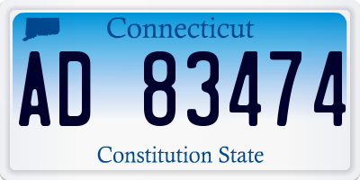 CT license plate AD83474