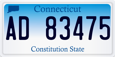 CT license plate AD83475