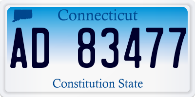 CT license plate AD83477