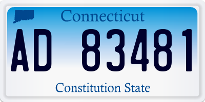 CT license plate AD83481