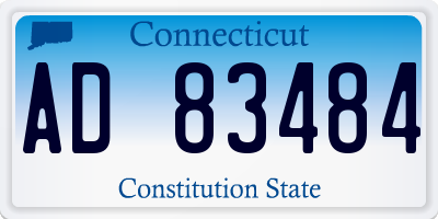 CT license plate AD83484