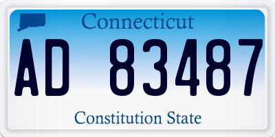 CT license plate AD83487