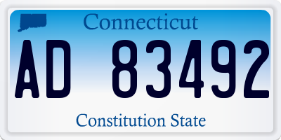 CT license plate AD83492