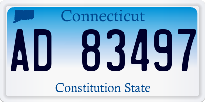 CT license plate AD83497