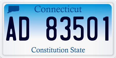 CT license plate AD83501