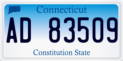 CT license plate AD83509