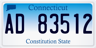 CT license plate AD83512