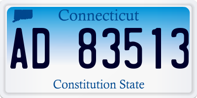 CT license plate AD83513