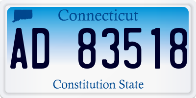 CT license plate AD83518