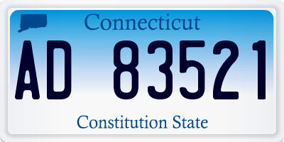 CT license plate AD83521