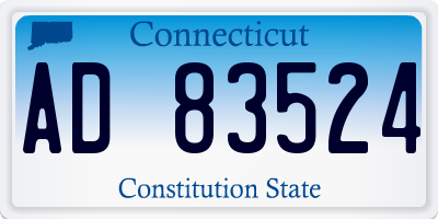 CT license plate AD83524