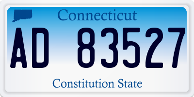 CT license plate AD83527