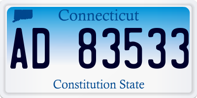 CT license plate AD83533