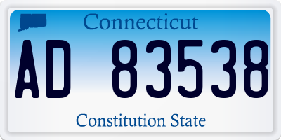 CT license plate AD83538