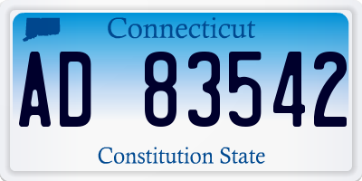 CT license plate AD83542