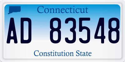 CT license plate AD83548