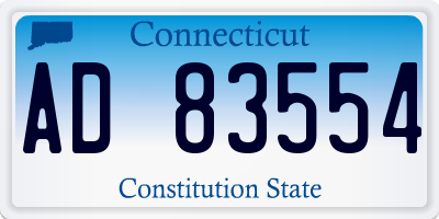 CT license plate AD83554