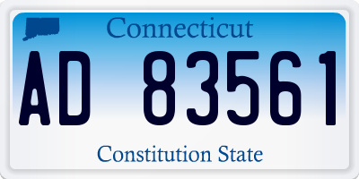 CT license plate AD83561