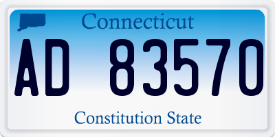 CT license plate AD83570