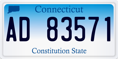 CT license plate AD83571