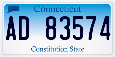 CT license plate AD83574