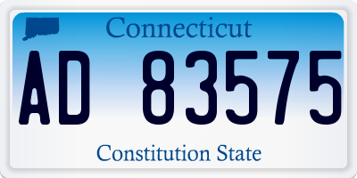CT license plate AD83575