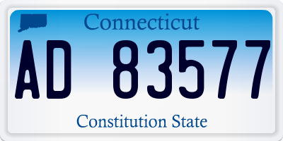 CT license plate AD83577